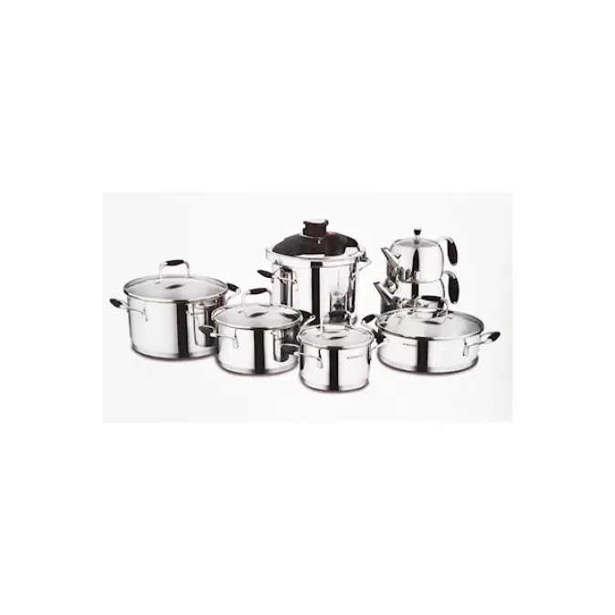 Korkmaz A1758 Flora 14 Parça Hiper Set Siyah